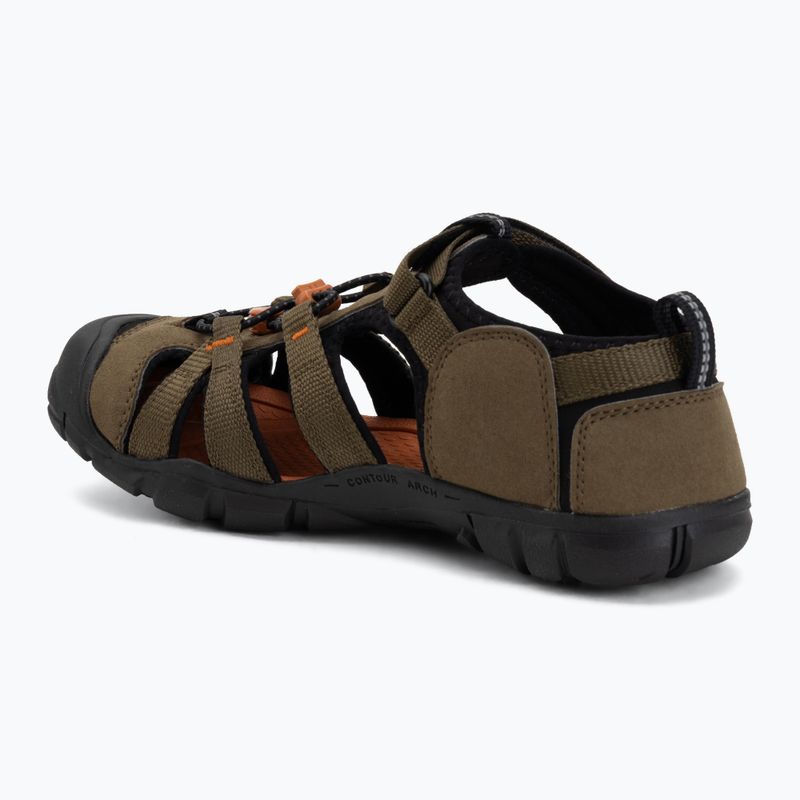 Юношески сандали KEEN Seacamp II CNX dark olive/gold flame 3