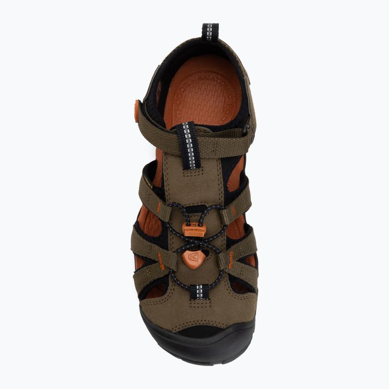 Юношески сандали KEEN Seacamp II CNX dark olive/gold flame 5