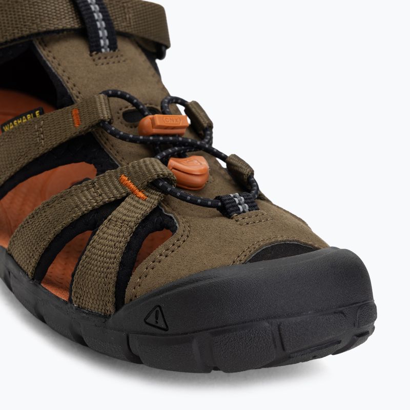 Юношески сандали KEEN Seacamp II CNX dark olive/gold flame 7