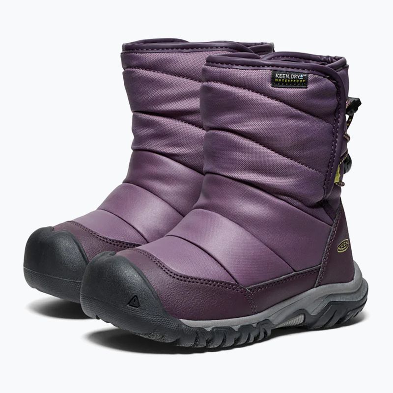 Детски ботуши за сняг KEEN Puffrider WP black plum/daiquiri green 9