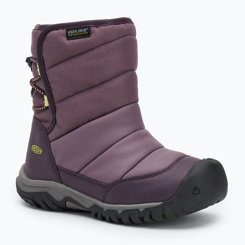 Детски ботуши за сняг KEEN Puffrider WP black plum/daiquiri green