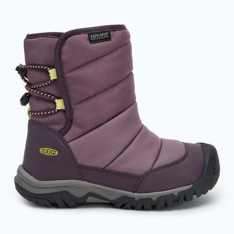 Детски ботуши за сняг KEEN Puffrider WP black plum/daiquiri green 2