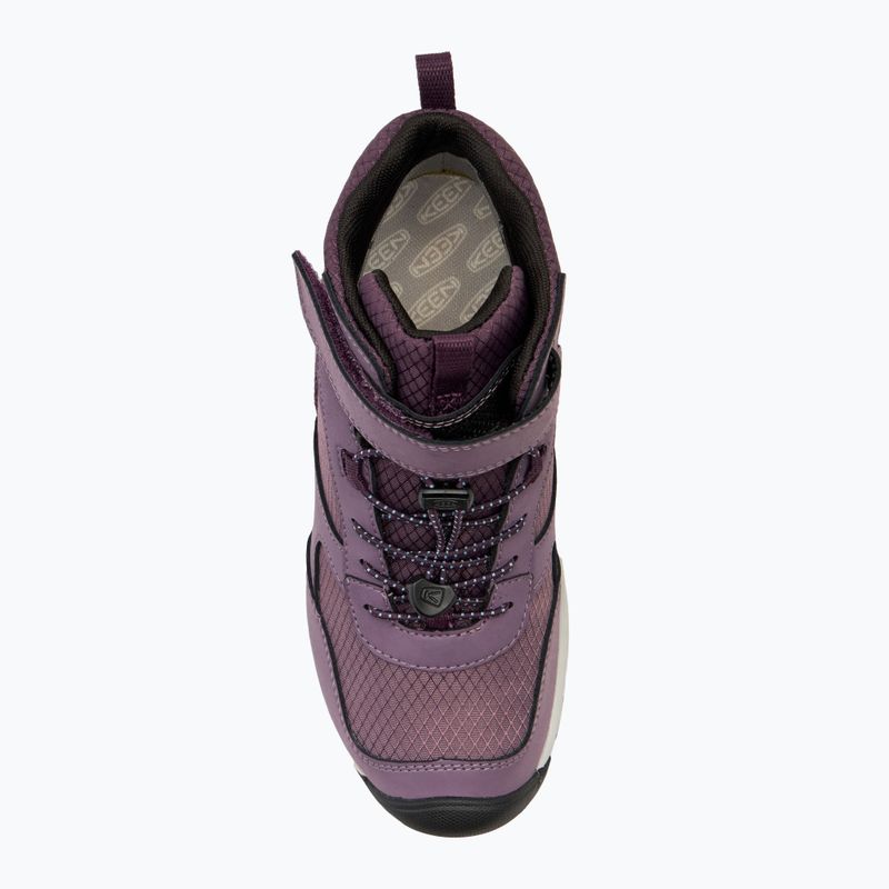 Детски туристически обувки KEEN Skua Mid WP JR black plum/plum perfect 5