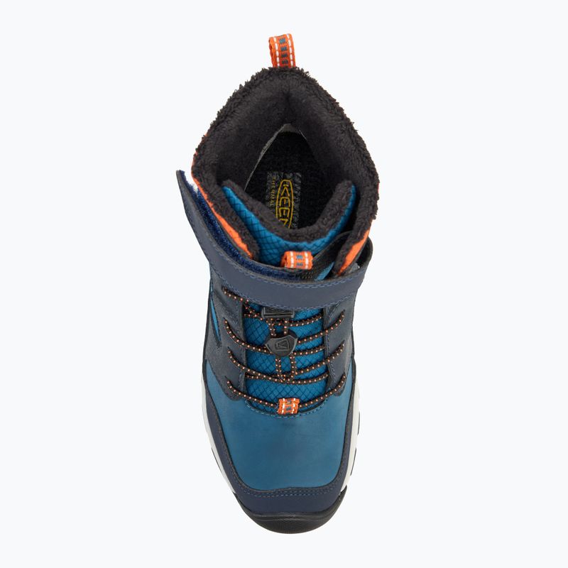 Младежки ботуши за сняг KEEN Skua Winter WP sky captain/gold flame 5