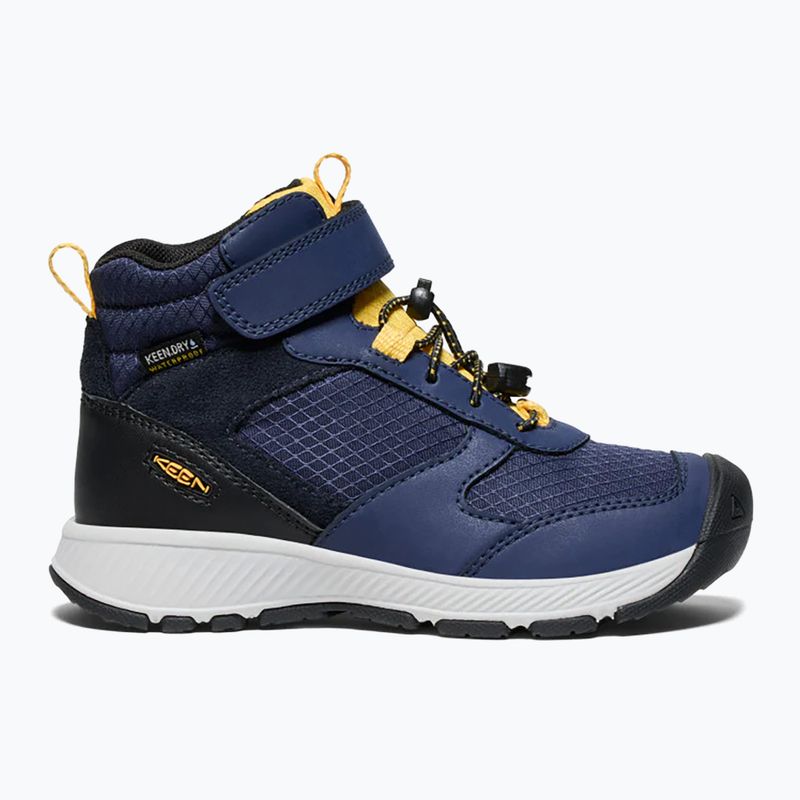 Детски туристически обувки KEEN Skua Mid WP navy academy/yolk yellow