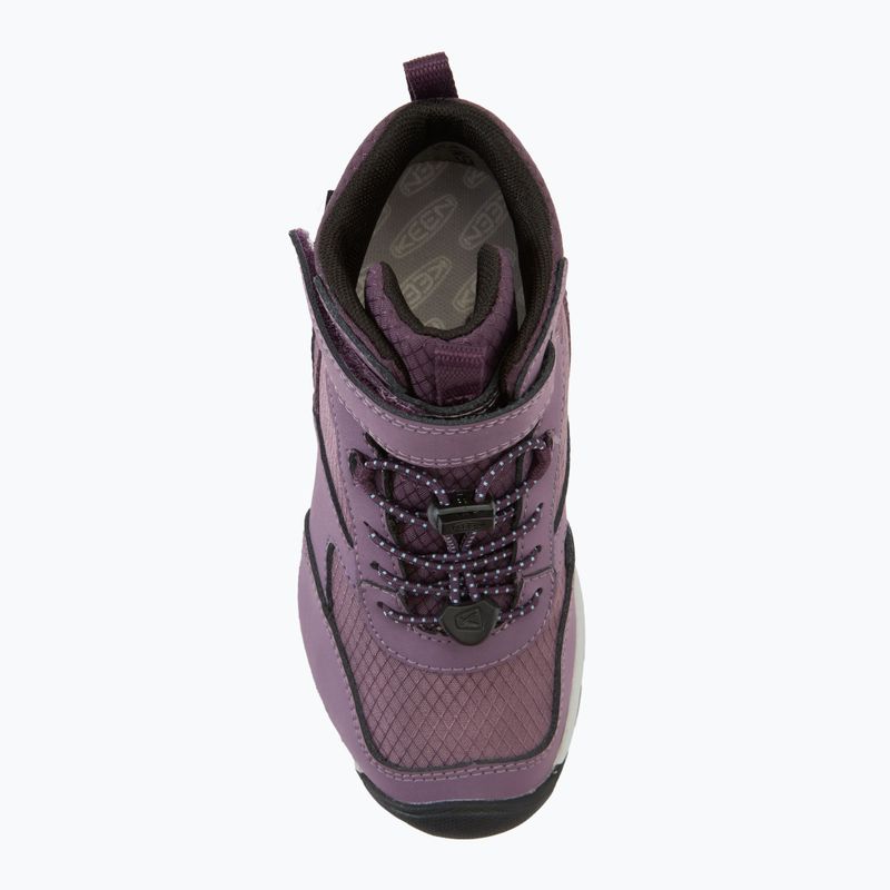 Детски туристически обувки KEEN Skua Mid WP black plum/plum perfect 5