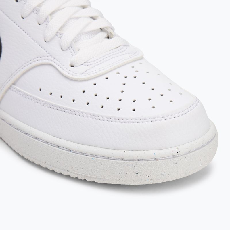 Nike Court Vision Mid Next Nature мъжки обувки бяло/бяло/черно 7