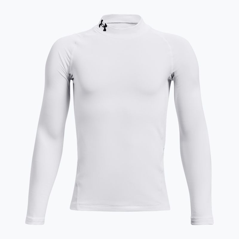 Детски тренировъчен лонгслив Under Armour Cg Armour Mock бял/черен