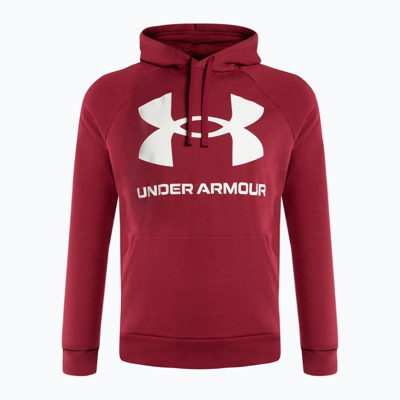 Мъжки суитшърт за тренировки Under Armour Rival Fleece Big Logo HD червено и бяло 1357093-664 4