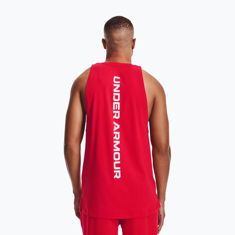 Under Armour Baseline Cotton Tank 601 мъжка баскетболна фланелка червена 1361901-601-LG 3