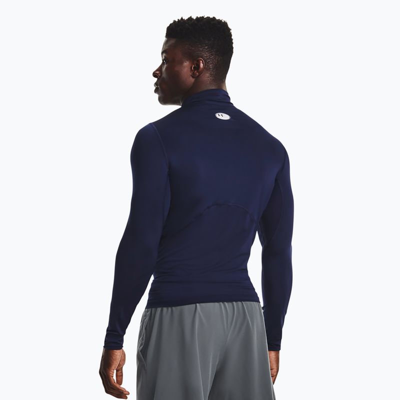 Мъжка блуза с дълъг ръкав за тренировка Under Armour Heat Gear Armour Comp Mock midnight navy/ white 3