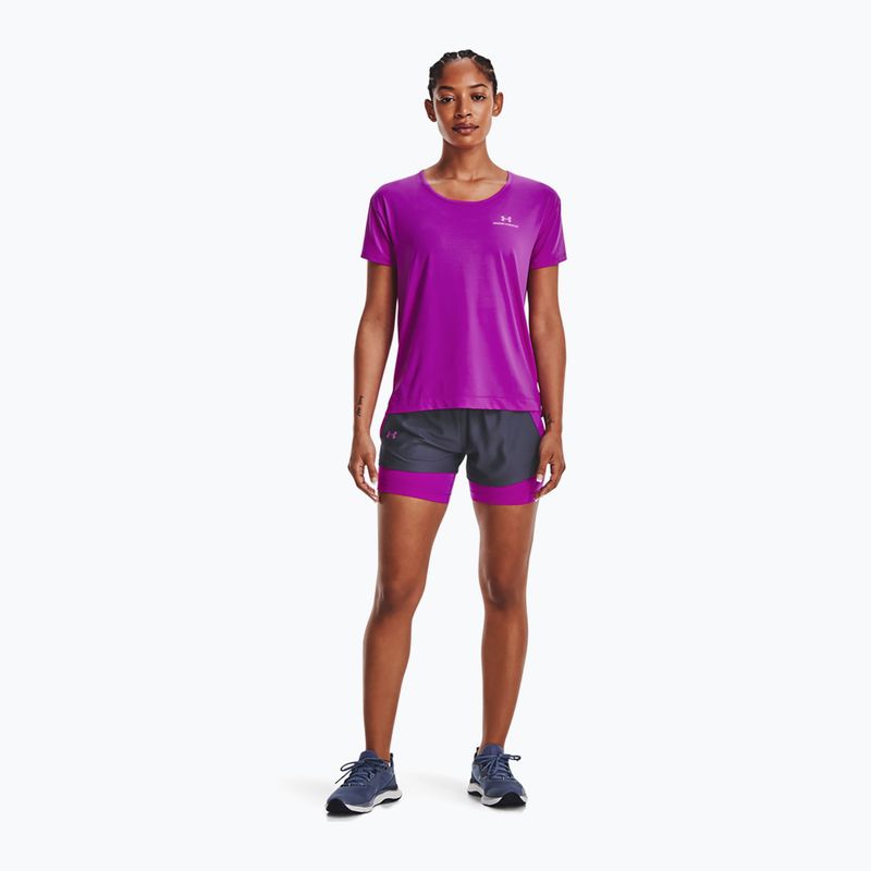 Under Armour Play Up дамски къси панталони за тренировка 2 в 1 тъмносиньо и лилаво 1351981 3