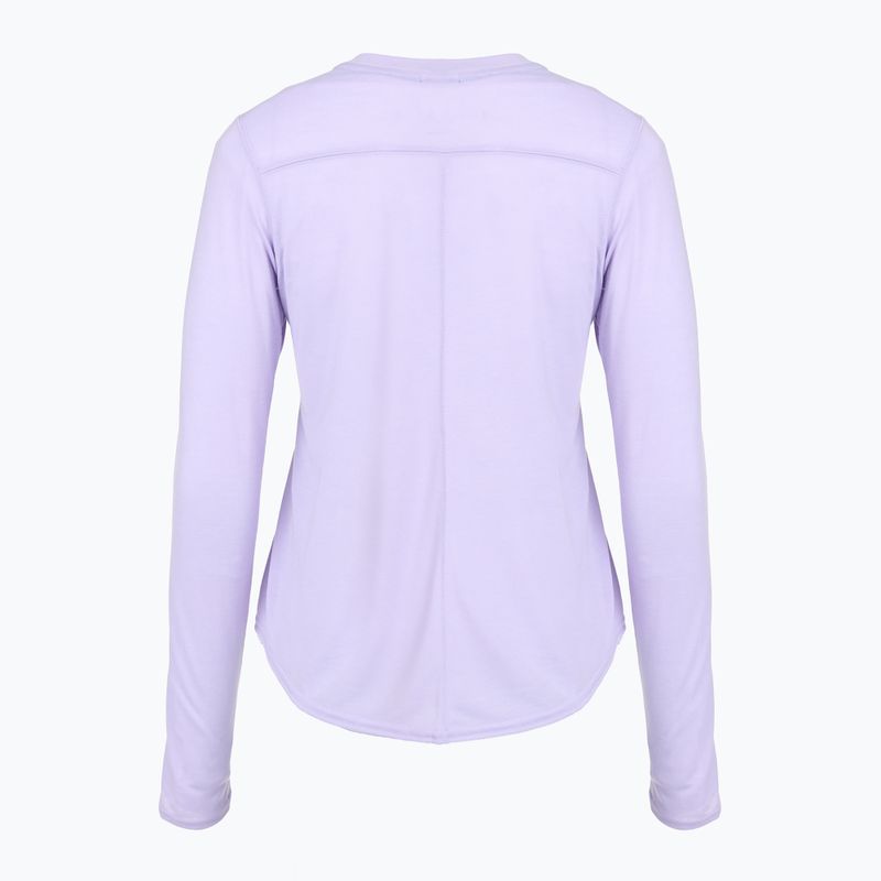 Дамска тениска за бягане Brooks Distance Graphic LS heather violet dash/stripe 2