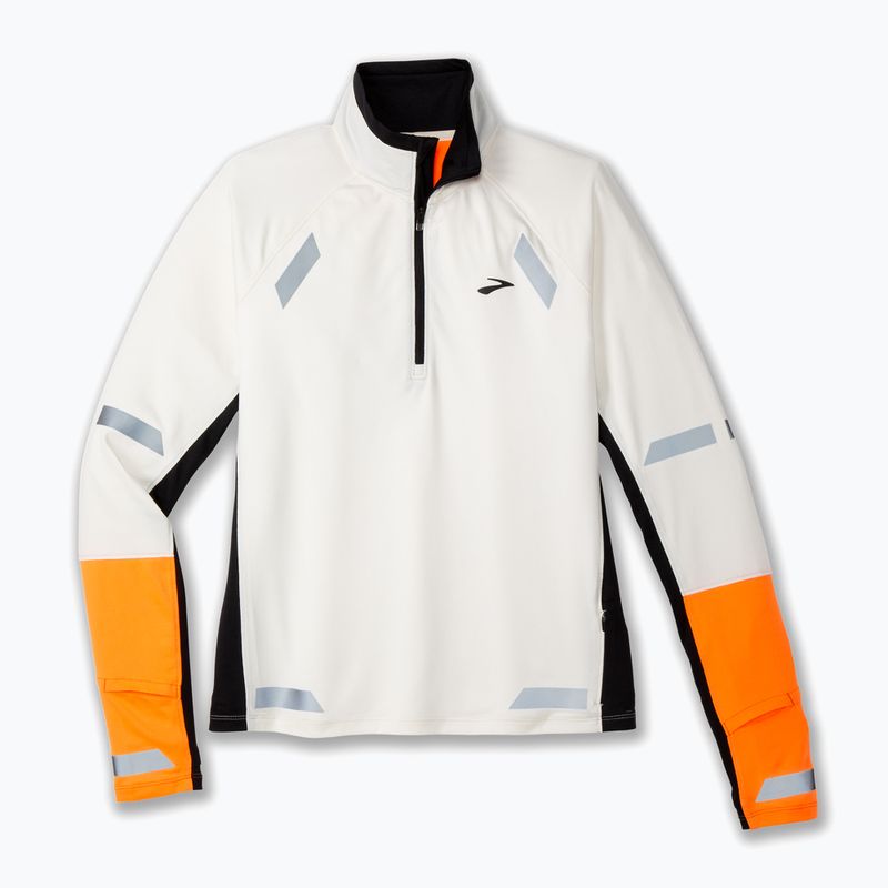 Дамски суитшърт за бягане Brooks Run Visible 1/2 Zip 2.0 ecru/fluoro flash/black 10