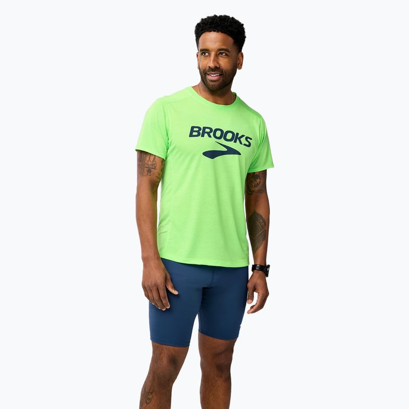 Мъжка тениска за бягане Brooks Distance 3.0 neo limeade/brooks logo 2