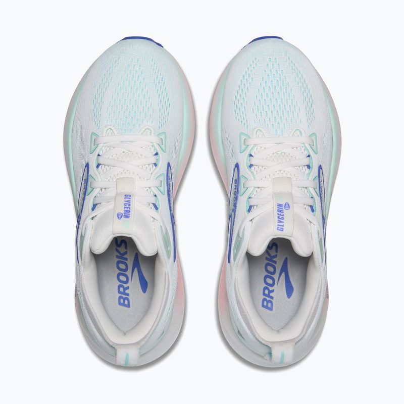 Дамски обувки за бягане Brooks Glycerin 22 wide fit white/limpet shell/amparo blue 11
