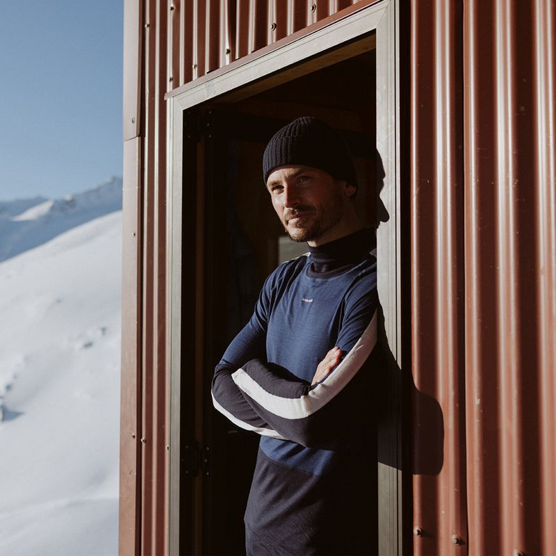 Мъжка термоактивна блуза icebreaker 200 Oasis Sonebula High Neck navy/royal navy/snow/cb 11