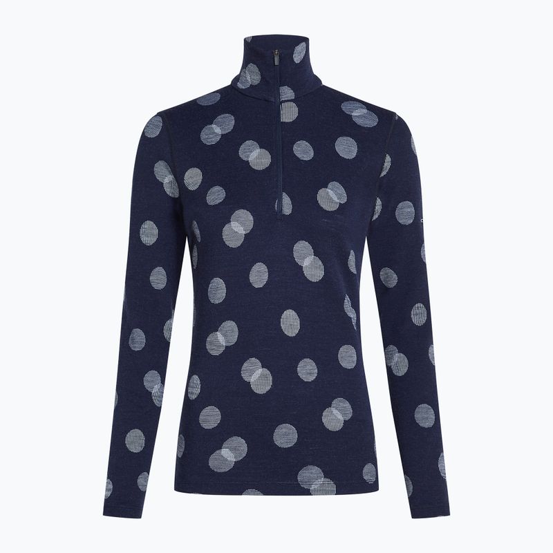 Дамски термоблуза icebreaker Merino 260 Vertex LS Half Z Falling Flakes midnight navy/ snow/j 7