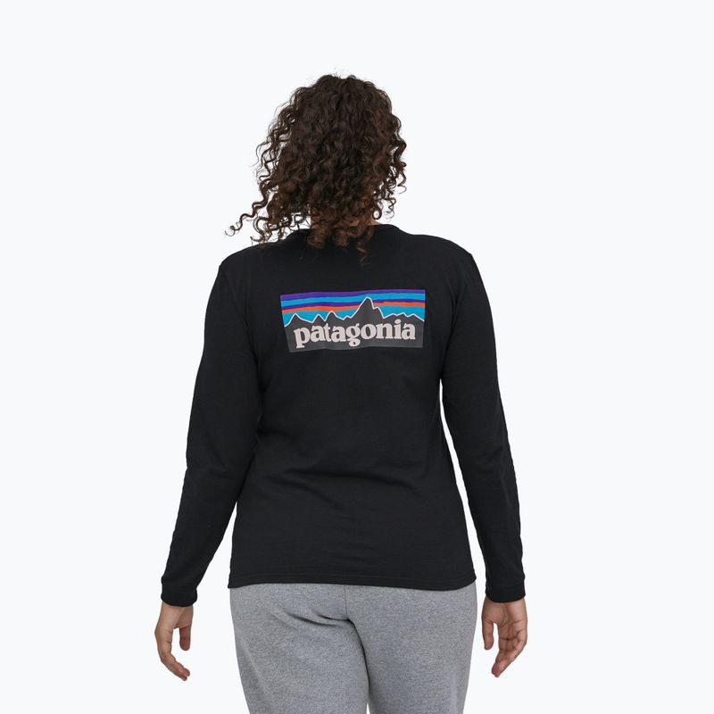 Дамска блуза с дълъг ръкав Patagonia P-6 Logo Responsibili-Tee black 2