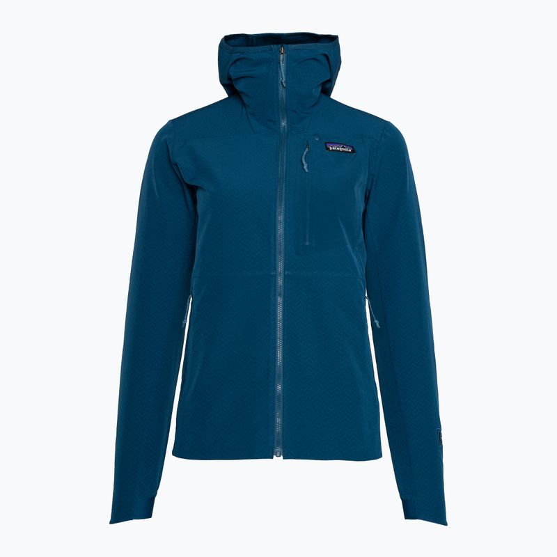 Дамско софтшел яке Patagonia R1 CrossStrata Hoody lagom blue 10