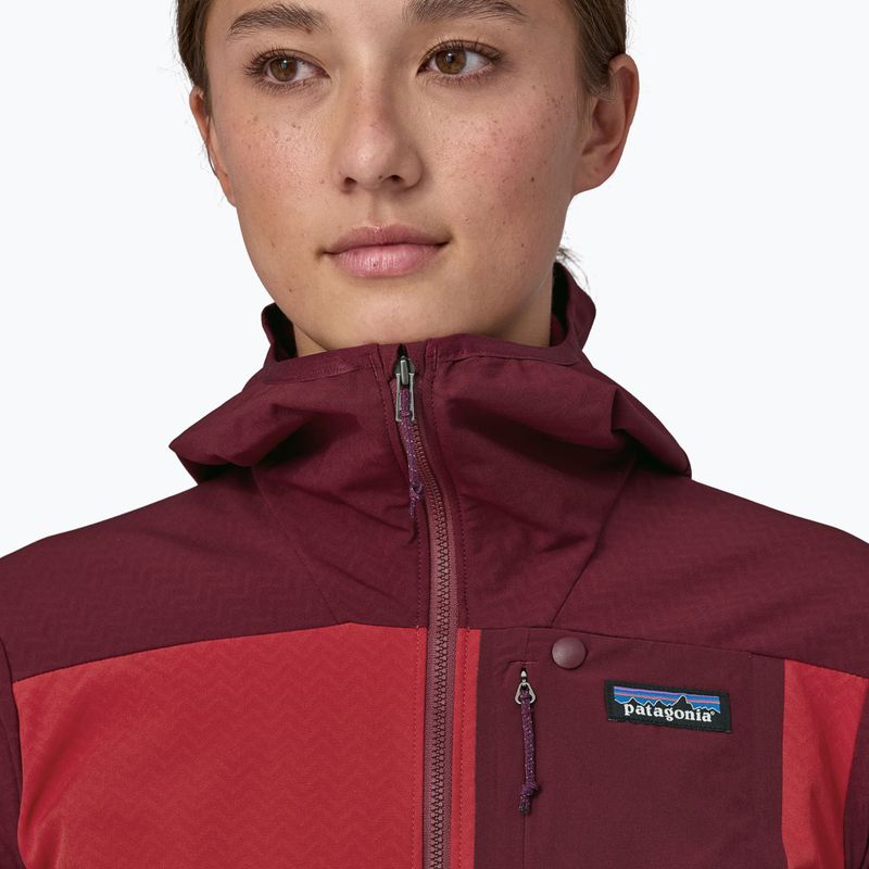 Дамско софтшел яке Patagonia R1 CrossStrata Hoody touring red 4