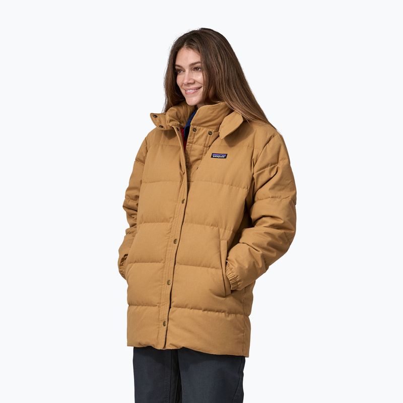 Памучна пухена парка на Patagonia за жени nest brown