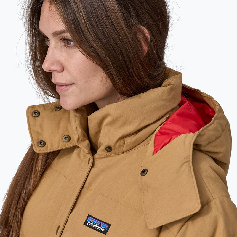 Памучна пухена парка на Patagonia за жени nest brown 5