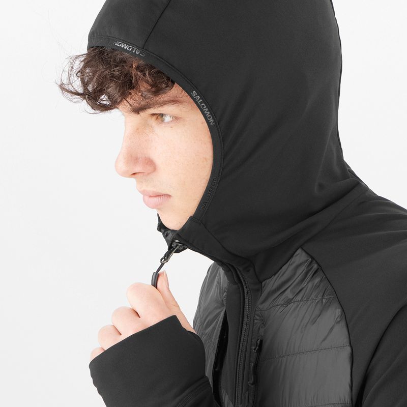 Мъжко хибридно яке Salomon Elixir Hybrid Hoodie Insulated deep black 3