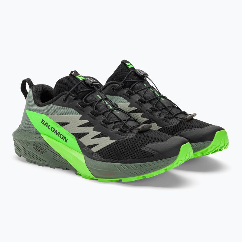 Мъжки обувки за бягане Salomon Sense Ride 5 black/laurel wreath/green gecko 5