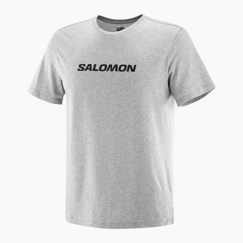 Мъжка тениска Salomon Logo Performance heather grey 3