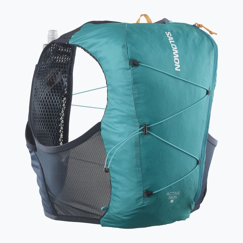Salomon Active Skin 8 комплект жилетка за бягане таитянски прилив/карбон 2