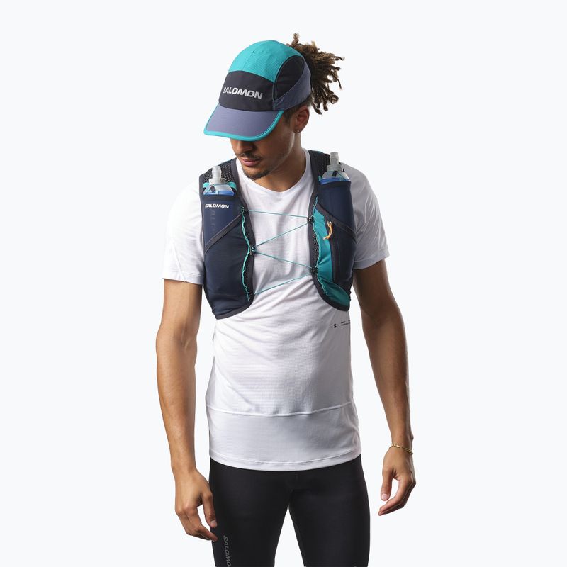 Salomon Active Skin 8 комплект жилетка за бягане таитянски прилив/карбон 3