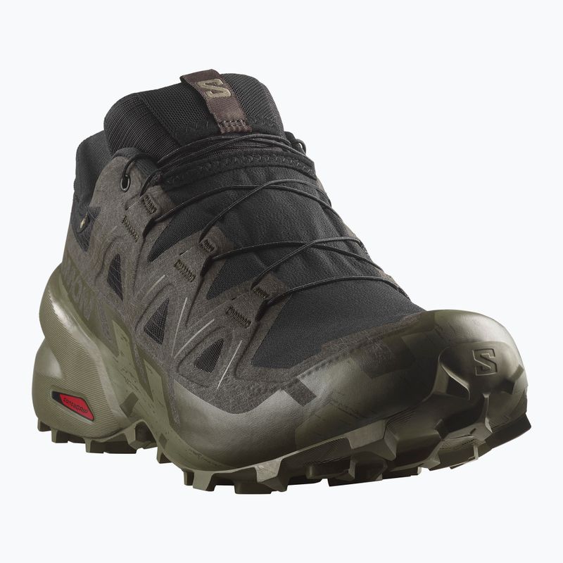 Мъжки маратонки за бягане Salomon Speedcross 6 GTX черно/торф/дълбоко лишейно зелено