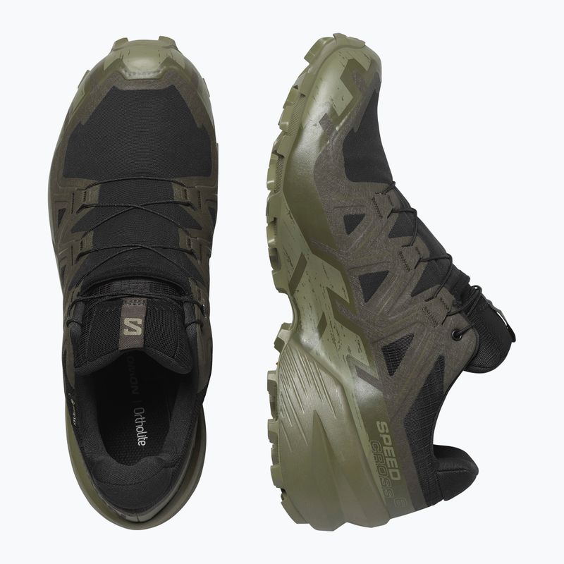 Мъжки маратонки за бягане Salomon Speedcross 6 GTX черно/торф/дълбоко лишейно зелено 6