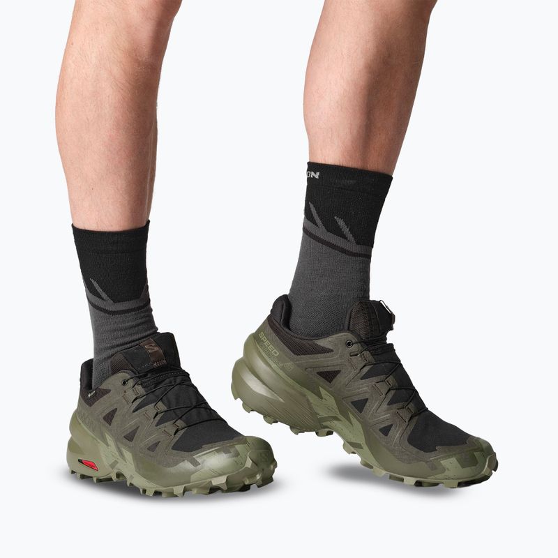 Мъжки маратонки за бягане Salomon Speedcross 6 GTX черно/торф/дълбоко лишейно зелено 7