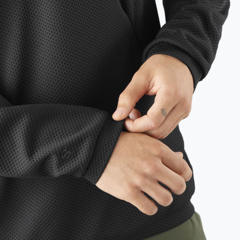 Мъжка туристическа блуза Salomon Motomesh Crewneck дийп блек 4