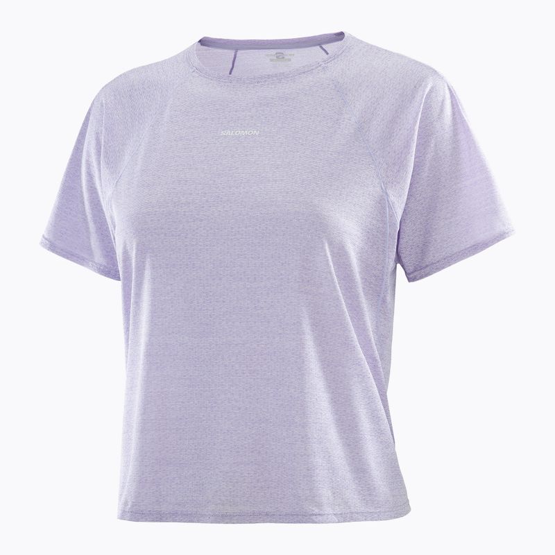 Дамска тениска за бягане Salomon SHAKEout Air Crop SS Tee cosmic sky 3