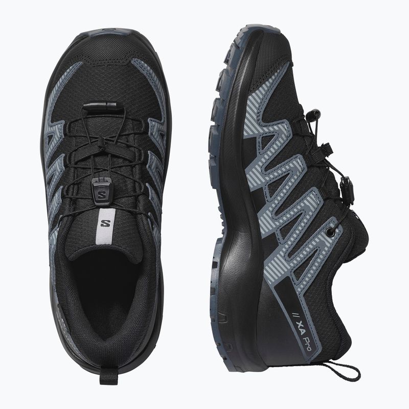 Детски обувки за трекинг Salomon XA Pro 3D V8 Waterproof black/turbulence/quarry 12
