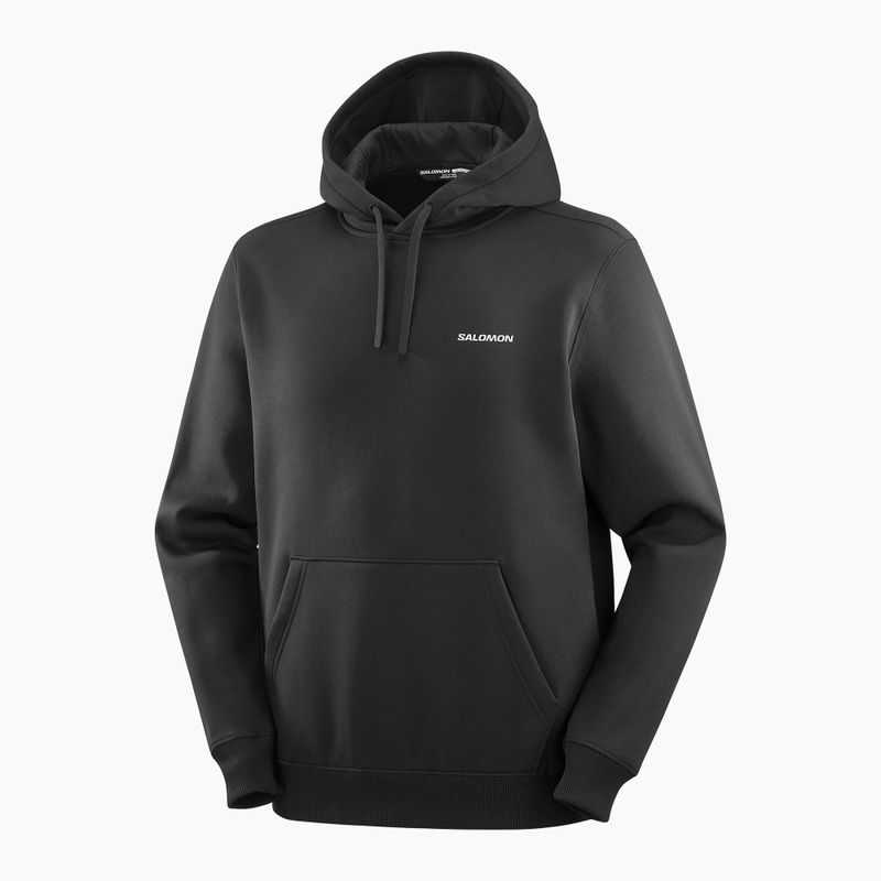 Мъжки суитшърт Salomon Chest Logo Hoodie deep black 3