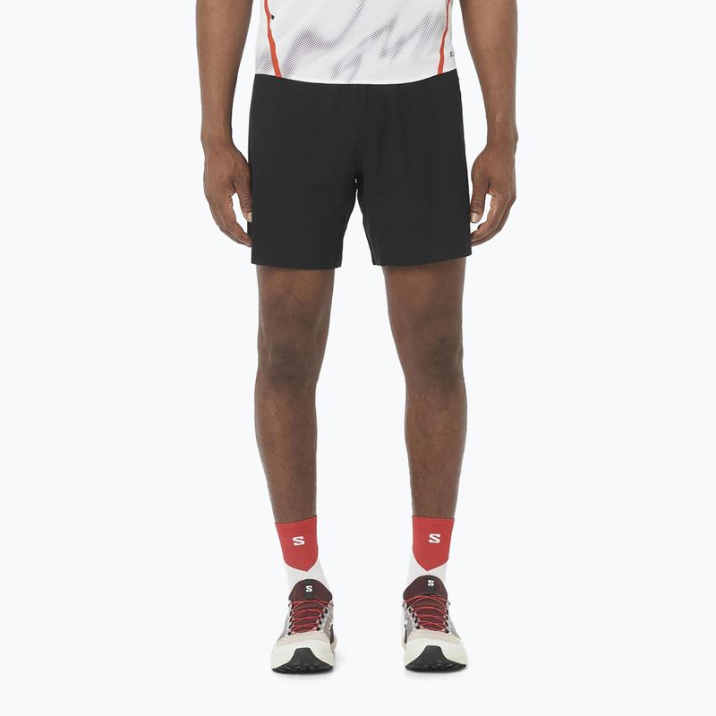 Мъжки къси панталони за бягане Salomon S/Lab Speed Spl 7" тъмно черно / огнено червено