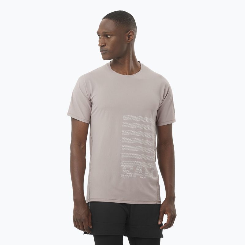 Мъжка тениска за бягане Salomon Sense Aero Tee GFX etherea/white