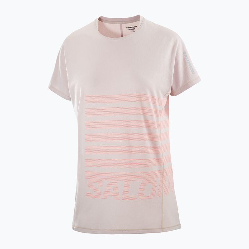 Дамска тениска за бягане Salomon Sense Aero Tee GFX etherea/neon flame 4