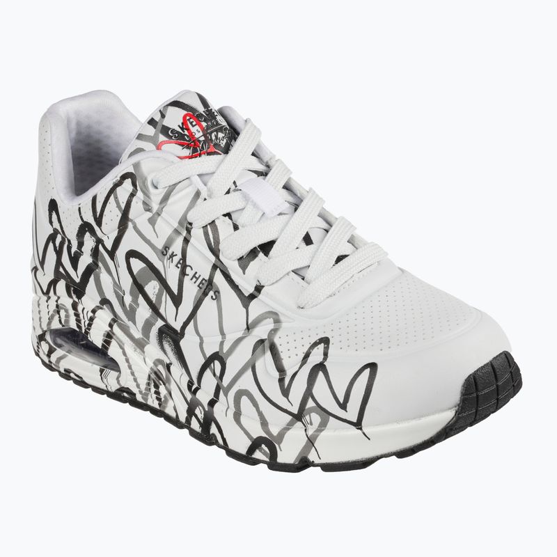 Дамски обувки SKECHERS JGoldcrown Uno Spread The Love white/black/gray 8