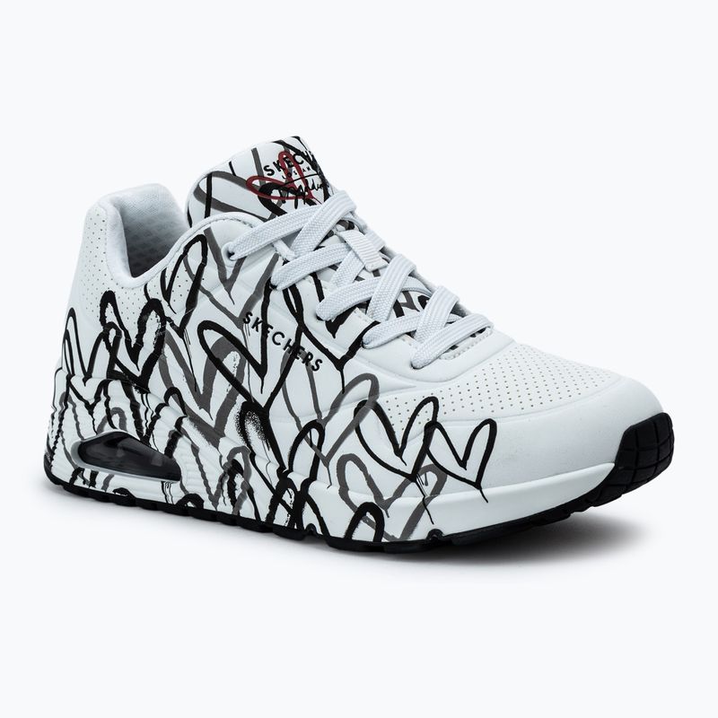 Дамски обувки SKECHERS JGoldcrown Uno Spread The Love white/black/gray