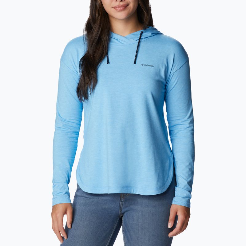 Дамски суитшърт за трекинг на Columbia Sun Trek EU Pullover с качулка blue 1981541