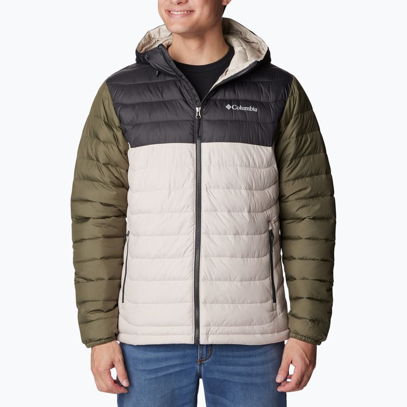 Мъжко пухено яке Columbia Powder Lite с качулка dark stone/shark/stone green 4