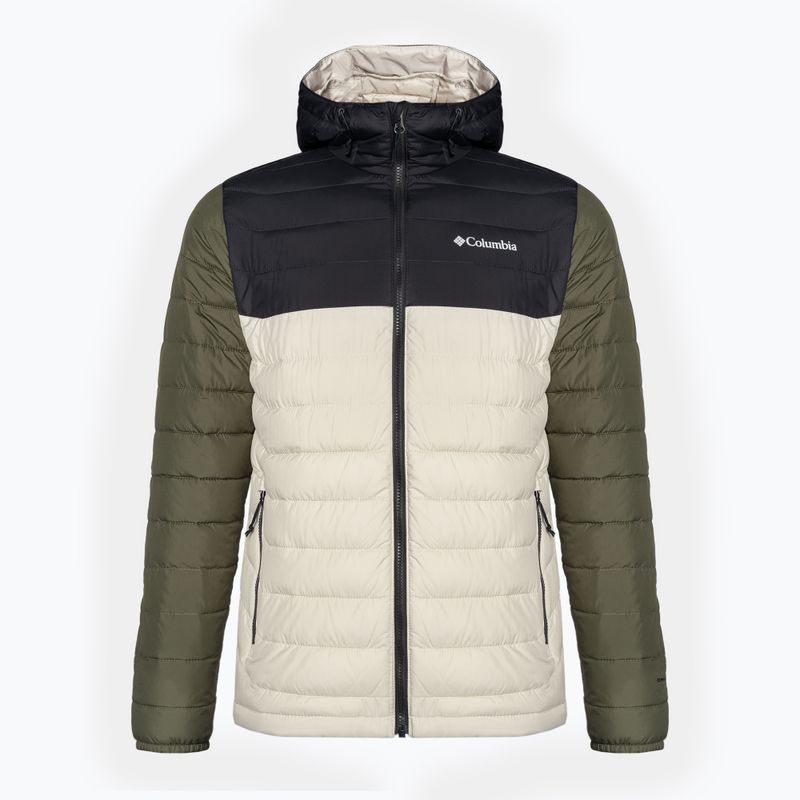 Мъжко пухено яке Columbia Powder Lite с качулка dark stone/shark/stone green 8