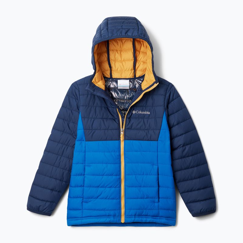 Детско пухено яке Columbia Powder Lite с качулка bright indigo/collegiate navy 5