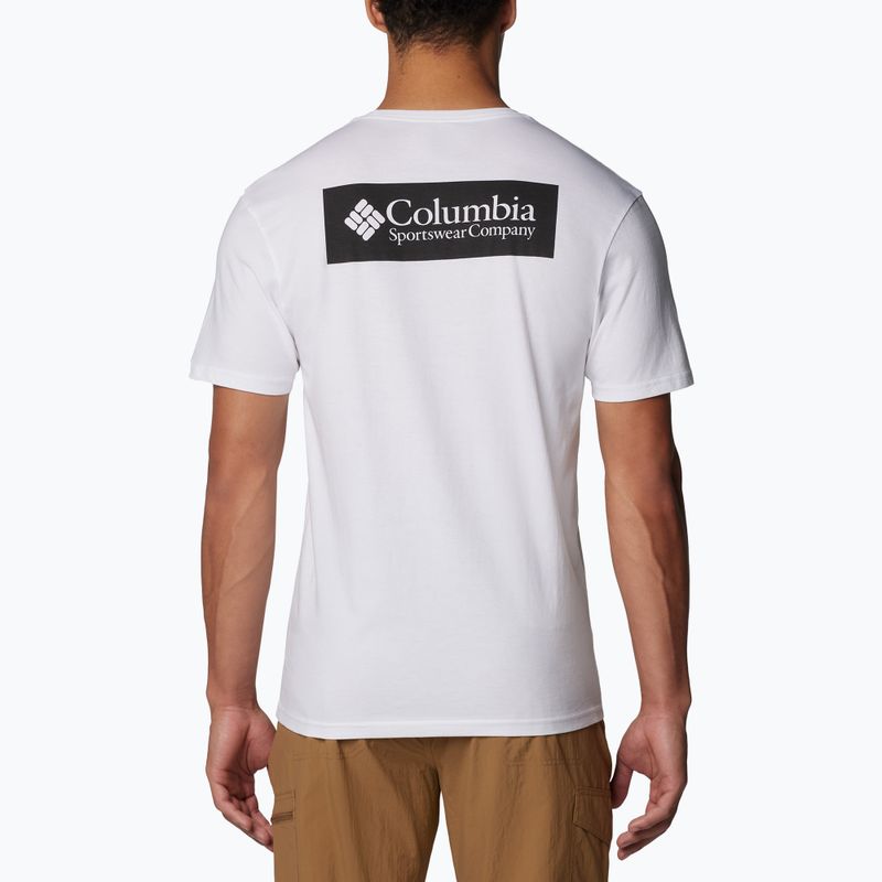 Мъжка тениска за трекинг Columbia North Cascades white/csc box logo 2