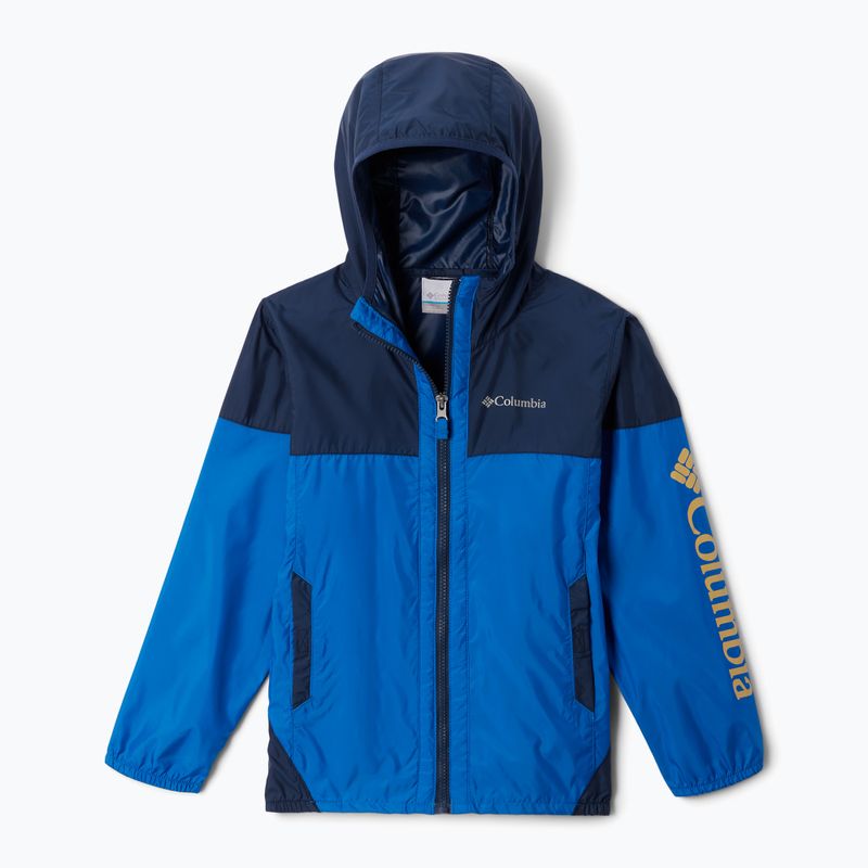 Детско яке за вятър Columbia Flash Challenger cbright indigo/collegiate navy